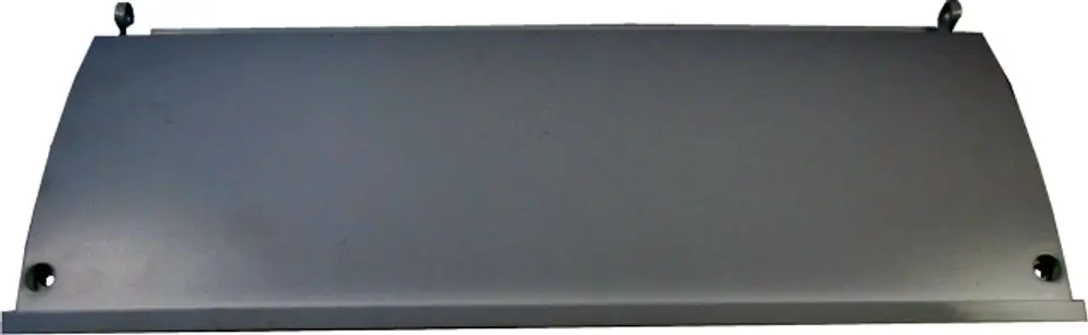Graue Regelungsrückwand mit montierten Befestigungspunkten, geeignet für das WRS-System von Wolf.